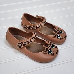 Mini Melissa Girls Giraffe Mary Jane Shoes Size 10